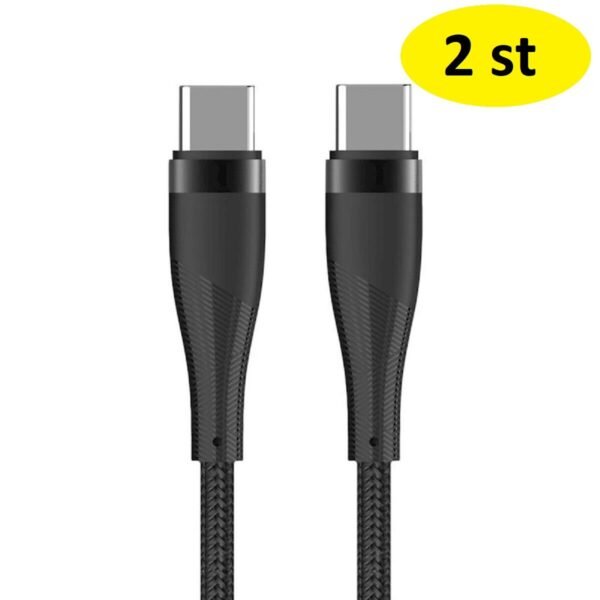 2 st 1 m maXlife kabel  Usb-C - Usb-C  60W svart