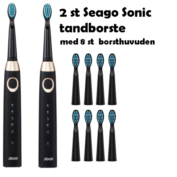 2 st D7 Electric tandborste med 8 borsthuvuden