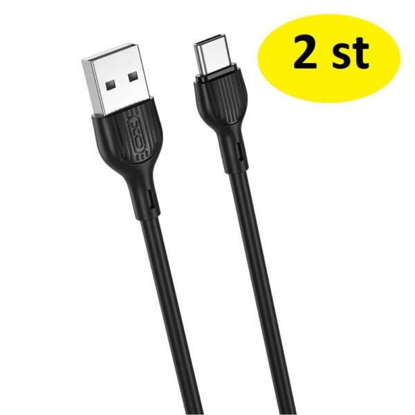 2 st 2 m snabbladdare  Usb-C  svart