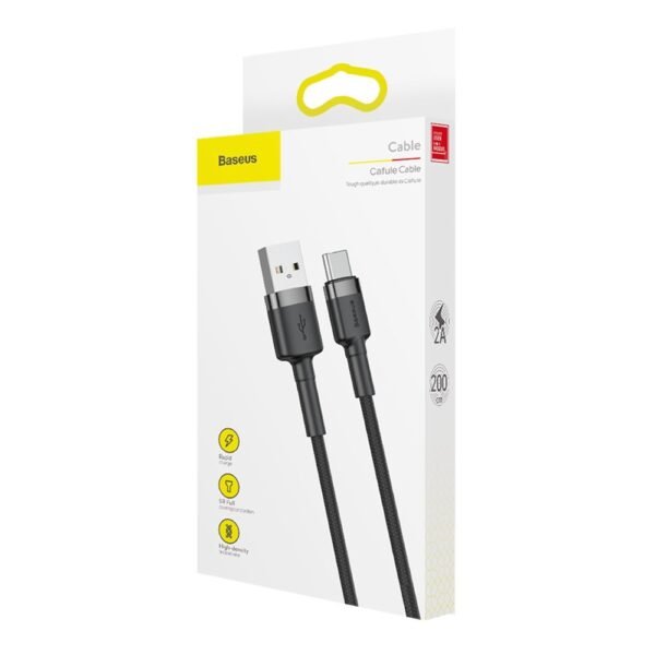 2 m Baseus cabel usb-c|svart - Bild 5