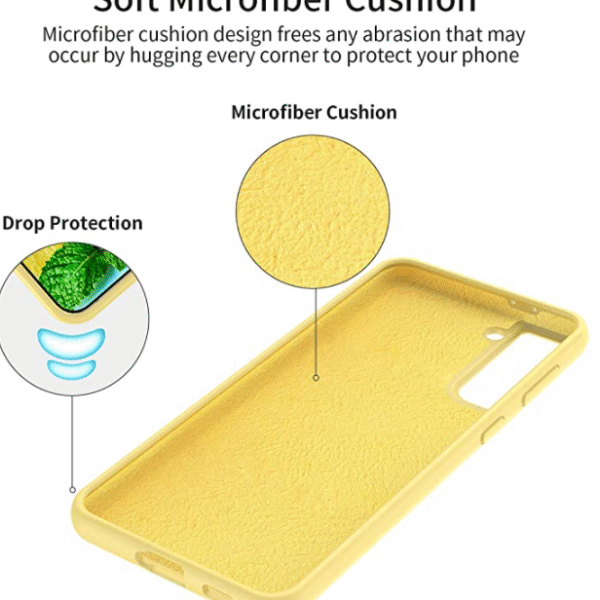 Mjukt Silikon fodral till Samsung S21 gul - Bild 2