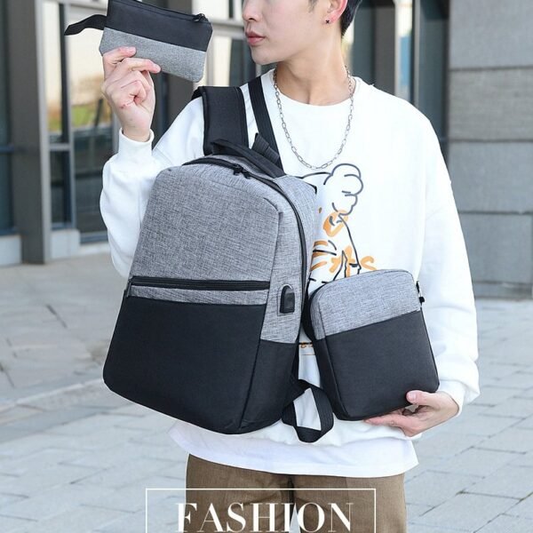 Ryggsäckar |gråsvart med usb - Bild 2