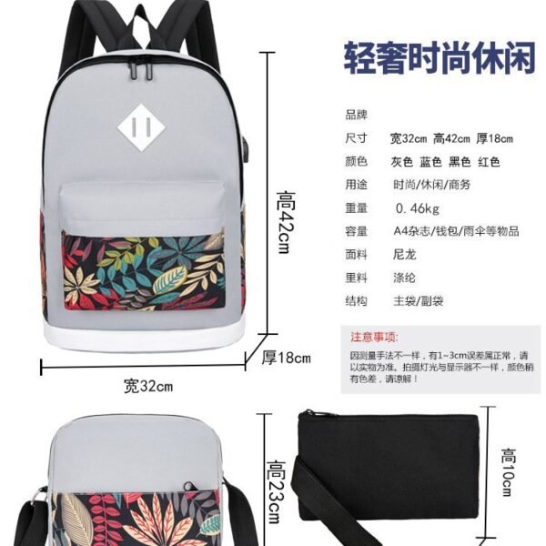 Ryggsäckar |grå med mönster - Bild 2