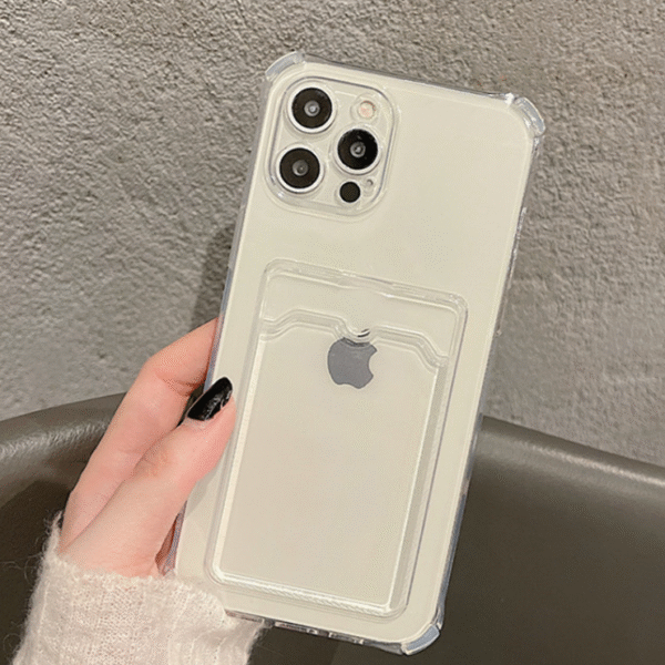 Transparent silikonfodral med kortplats för iPhone 11 pro - Bild 2