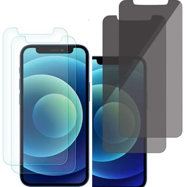 4 st skärmskydd 2 normal och 2 sekretess för iphone 12 mini