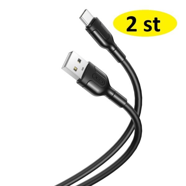 2 st 3 m snabbladdare  Usb-C  svart