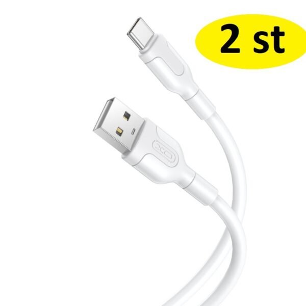 2 st 1 m snabbladdare  Usb-C  vit