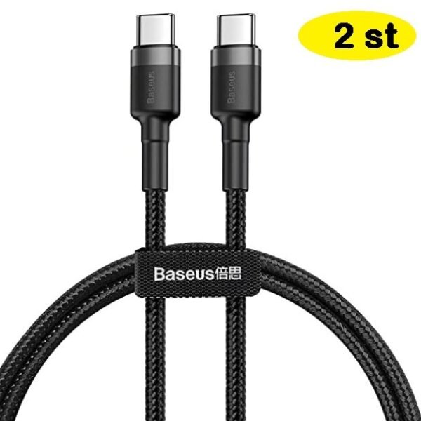 2 st 1 meter Baseus usb-c till usb-c snabbladdare