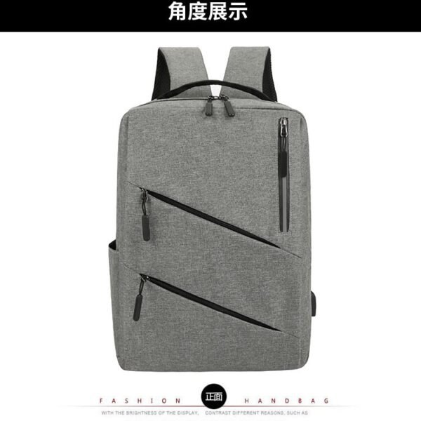 Ryggsäckar |grå med 2 dragkedjar - Bild 3