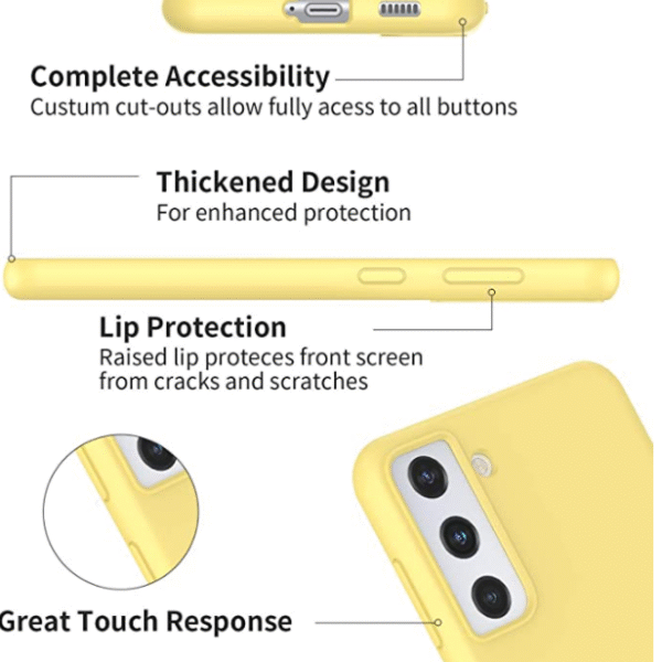 Mjukt Silikon fodral till Samsung S21 gul - Bild 3