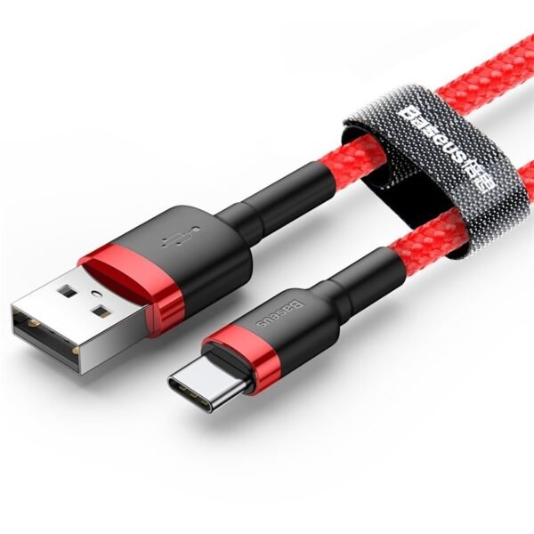 1 st super kvalitet Baseus cable Cafule USB - USB-C 3m 2A red - Bild 2