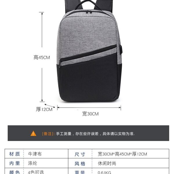 Ryggsäckar |gråsvart med usb - Bild 4