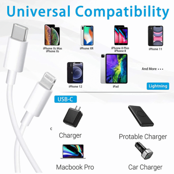 2 st 1m iPhonekabel usbc-ligthing - Bild 3