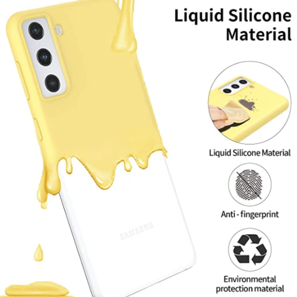 Mjukt Silikon fodral till Samsung S21 gul - Bild 4