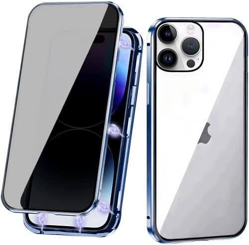 Sekretess dubbelt magnetiskt Skal för iPhone 12/12 Pro – Blå