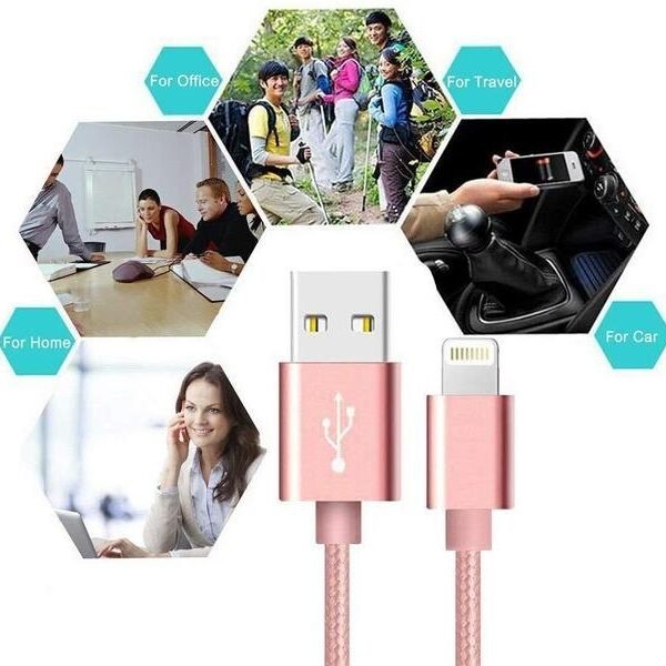 2 st top kvalitet 2 m iphone kabel|svart - Bild 6