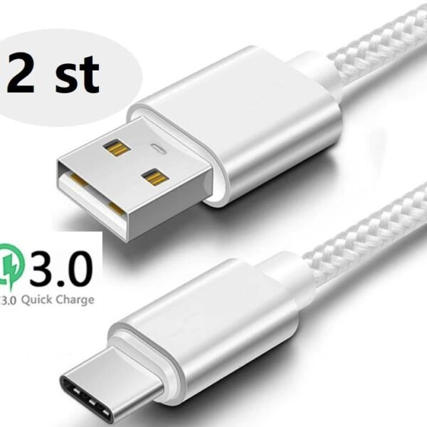 2 st super kvalitet 3 m  usb-c|svart - Bild 2