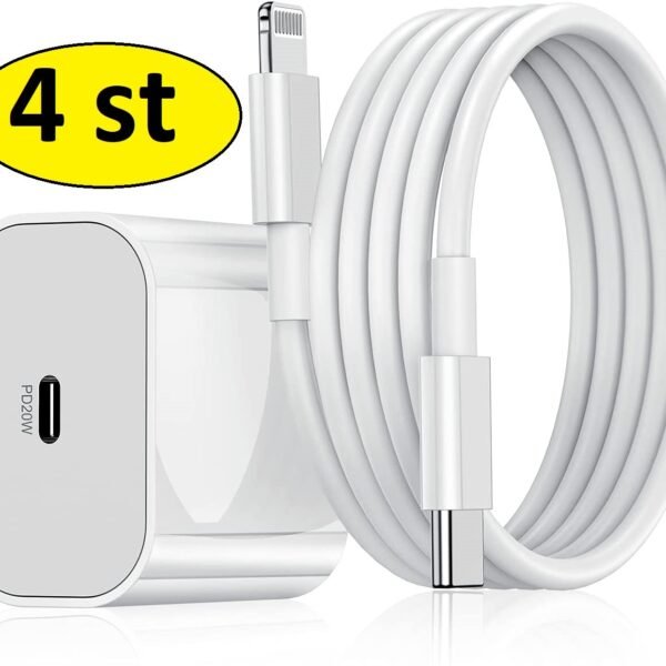 4 st snabbladdare för iphone11/12/13/14 med  2 m kabel