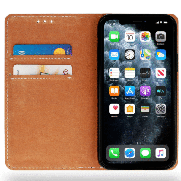 äkta italienskt läder för iphone 13 pro max brun - Bild 5