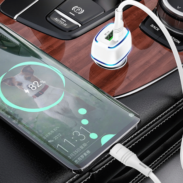 Snabb Billaddare USB C med usb-c kabel svart - Bild 4