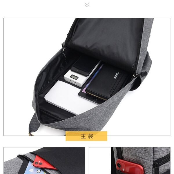 Ryggsäckar |gråsvart med usb - Bild 6