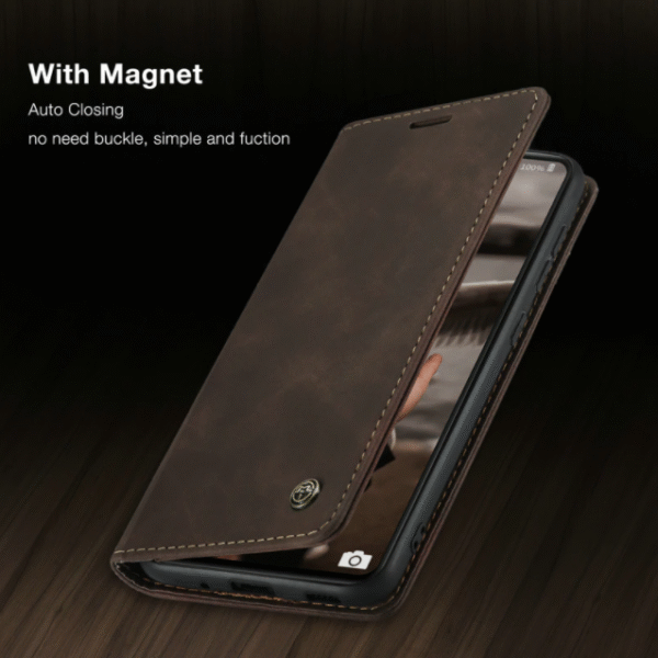 Läderfödral caseme 0013 för  iphone 13 pro max mörkbrun