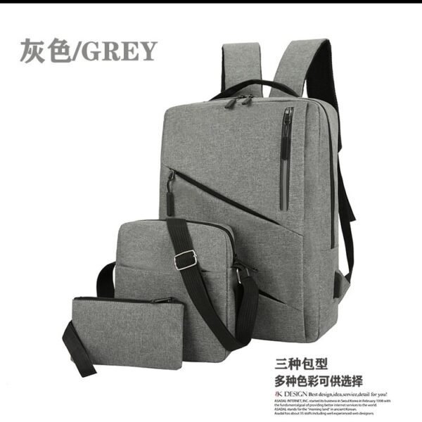 Ryggsäckar |grå med 2 dragkedjar - Bild 6