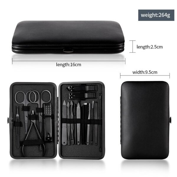 Nagelsats (23 stycken) manikyr kit pedikyr|svart - Bild 5