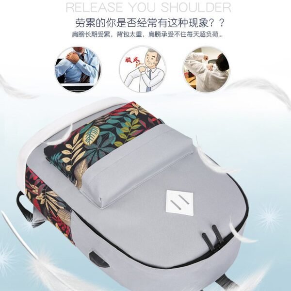 Ryggsäckar |grå med mönster - Bild 3