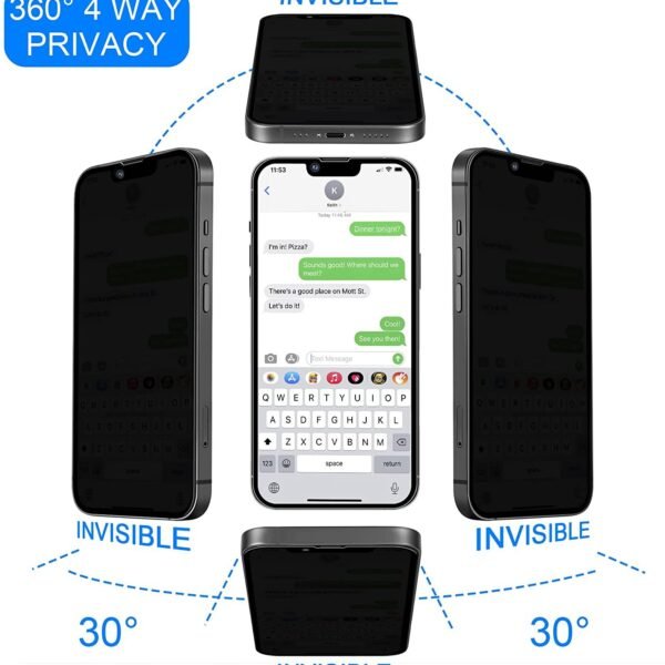 2 st sekretessskärm skydd för iphone 13/13 pro - Bild 5