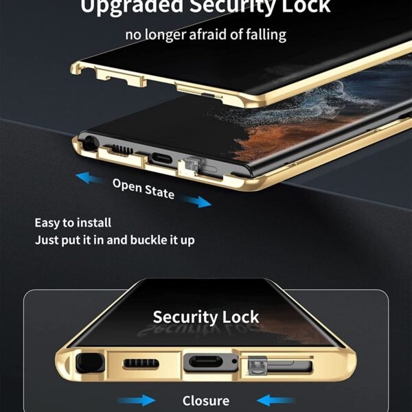 sekretess doubelfodral för Samsung S23 guld - Bild 4