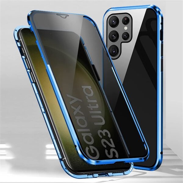sekretess doubelfodral för Samsung S23 ultra blå