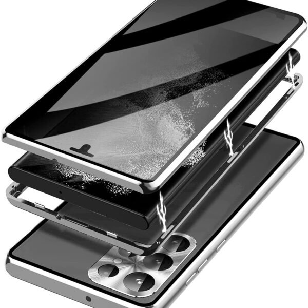 sekretess doubelfodral för Samsung S24 plus silver