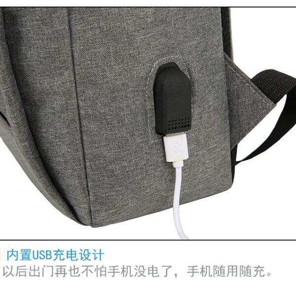 Ryggsäckar |grå med 2 dragkedjar - Bild 7