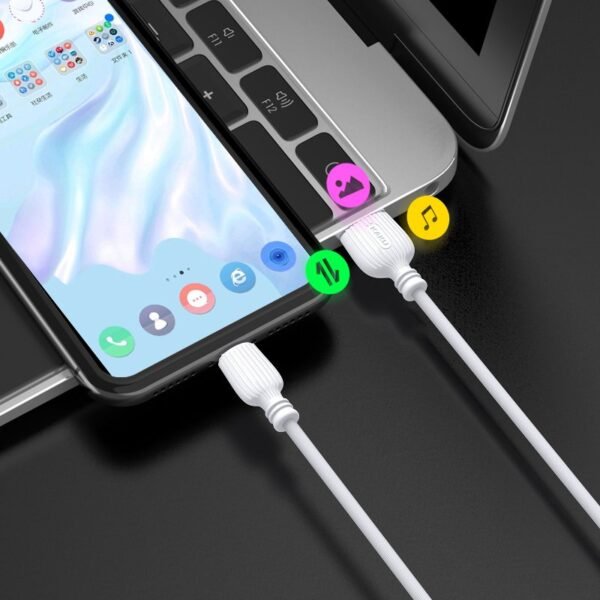 2 st super kvalitet 1m usb-c laddarekabel rosa - Bild 2