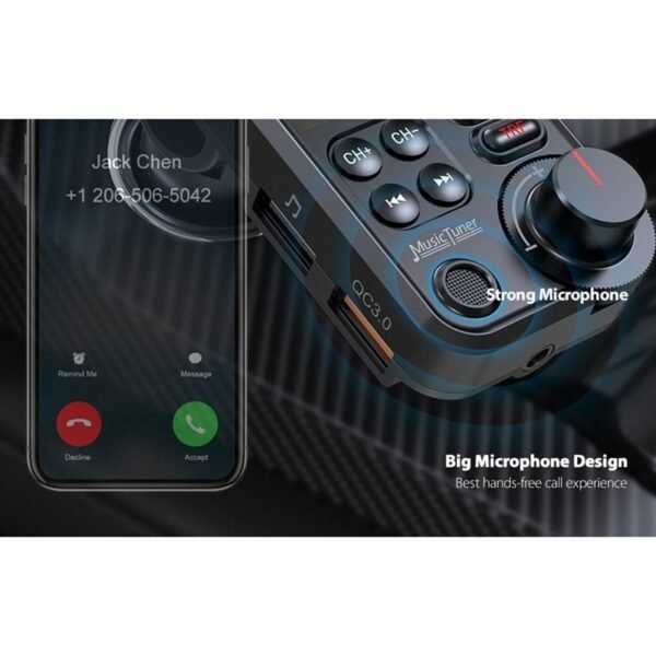 Snabb billaddare  Bluetooth 5.0 FM-sändare EQ Mode - Bild 2