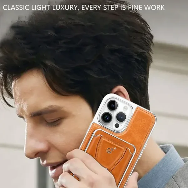 Löstagbar kortplånboksväska Magnetisk läderfodral för iPhone 15 Pro Max - Bild 5