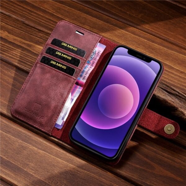 DG.MING Äkta Läder för Iphone 13 svart - Bild 3