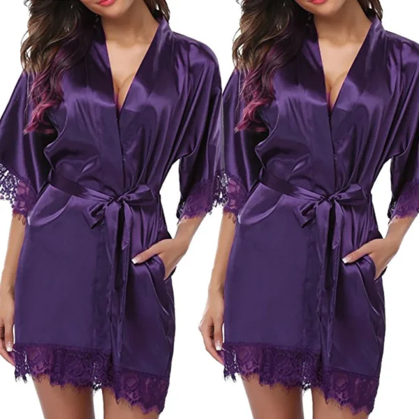 Robe Ice Silk black purple XL