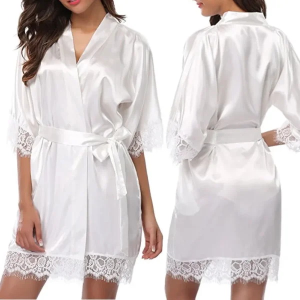 Robe Ice Silk White L