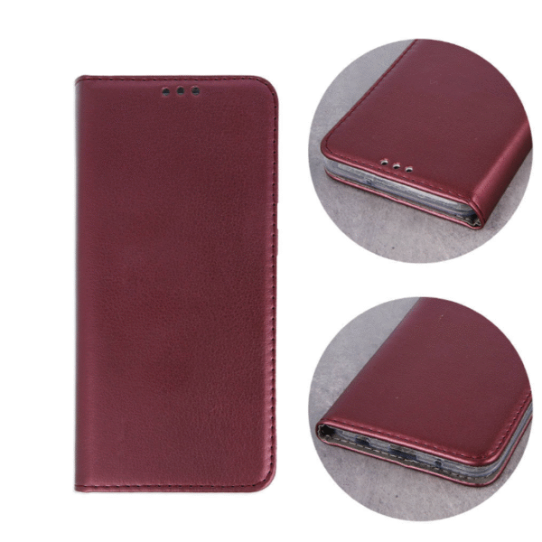 Magnet fodral för Samsung s22 ultra Eco Läder  vinröd - Bild 4