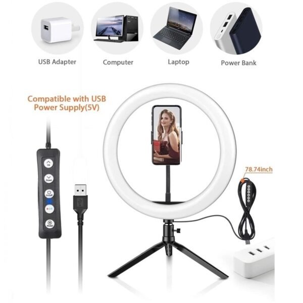 Tongdaytech Dimbar RGB LED Selfie Ring Fyllningsljus - Bild 4