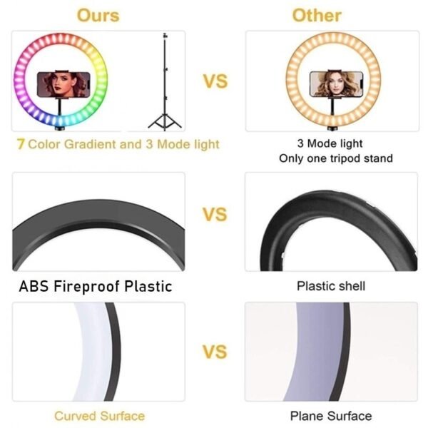 Tongdaytech Dimbar RGB LED Selfie Ring Fyllningsljus - Bild 5