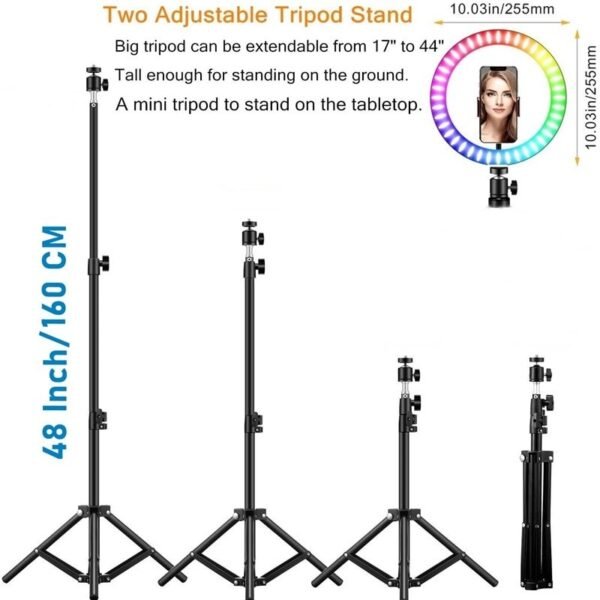 Tongdaytech Dimbar RGB LED Selfie Ring Fyllningsljus - Bild 6
