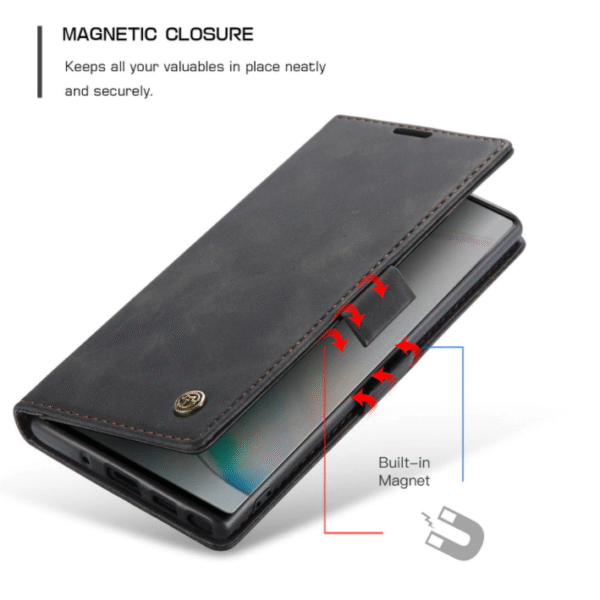 Läderfödral caseme 0013 för Samsung S23 svart