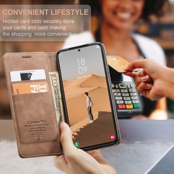 läderfodral för Samsung S22 ljusbrun - Bild 5