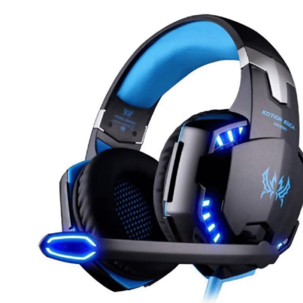 Deep Bass spel hörlurar blå