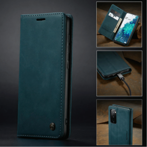 Läderfödral caseme 0013 för Huawei P30 pro grön