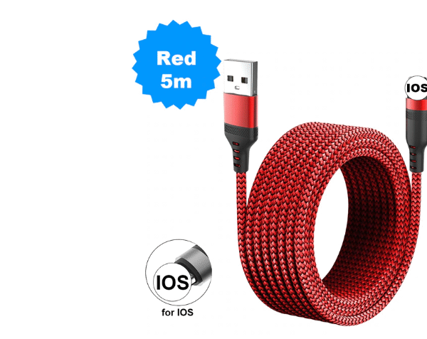 Extra lång  8M iphone   kabel röd