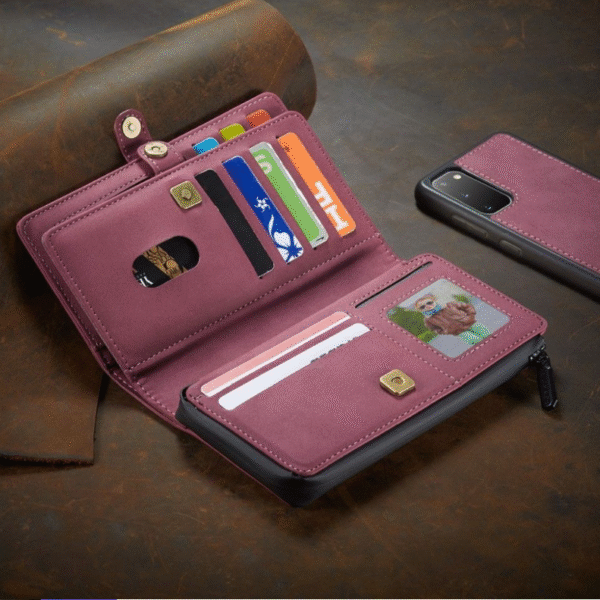 Läderfödral caseme 0018 för  iphone 12/12 pro winröd - Bild 6